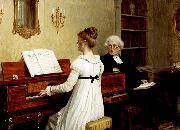 Edmund Blair Leighton Singing to the reverend oil